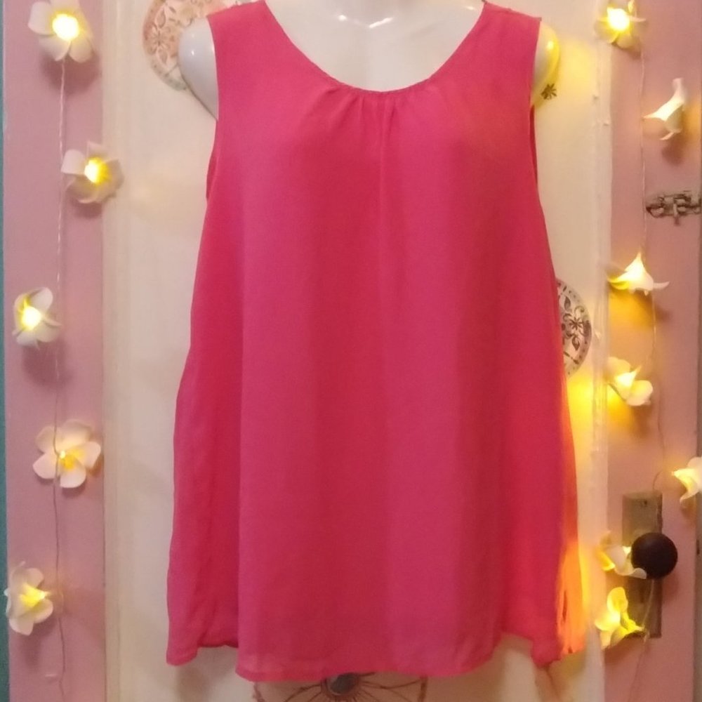 Beyove (XL) Pink Chiffon Cami